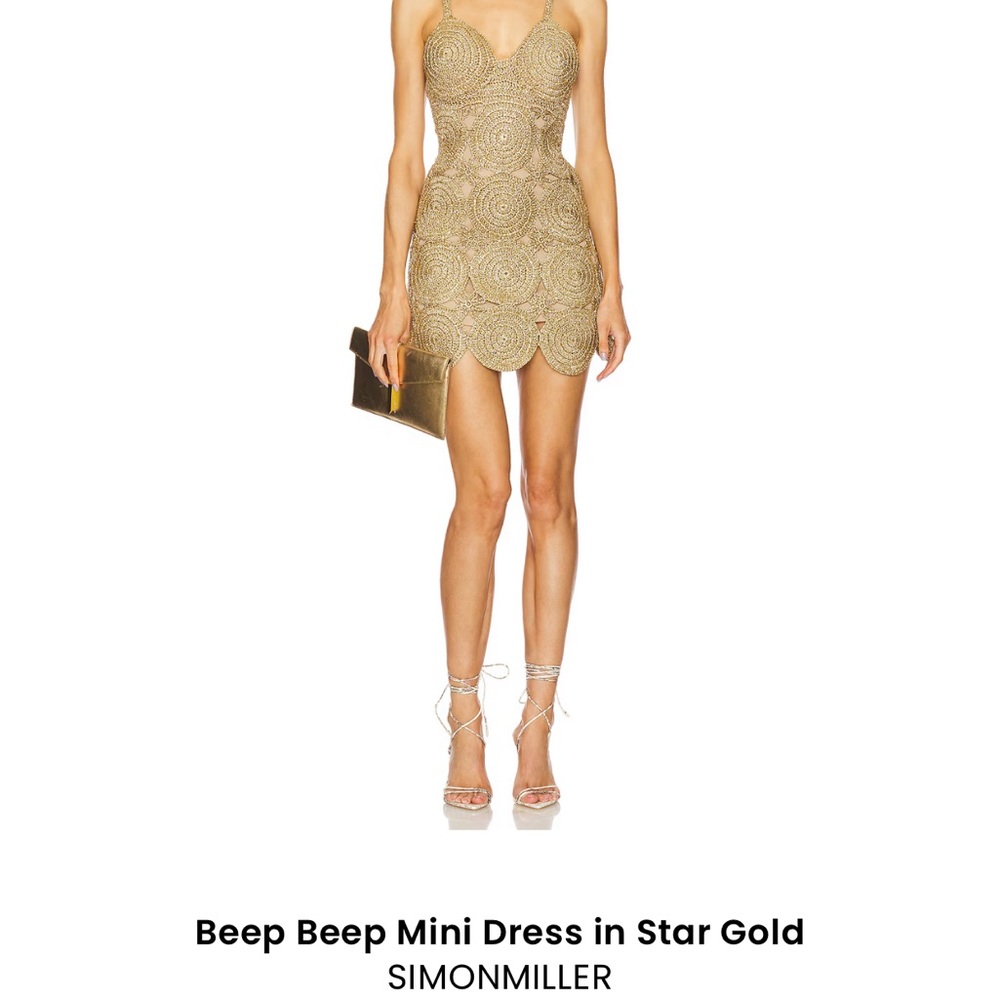 Simon Miller Beep Beep Gold Crochet Dress